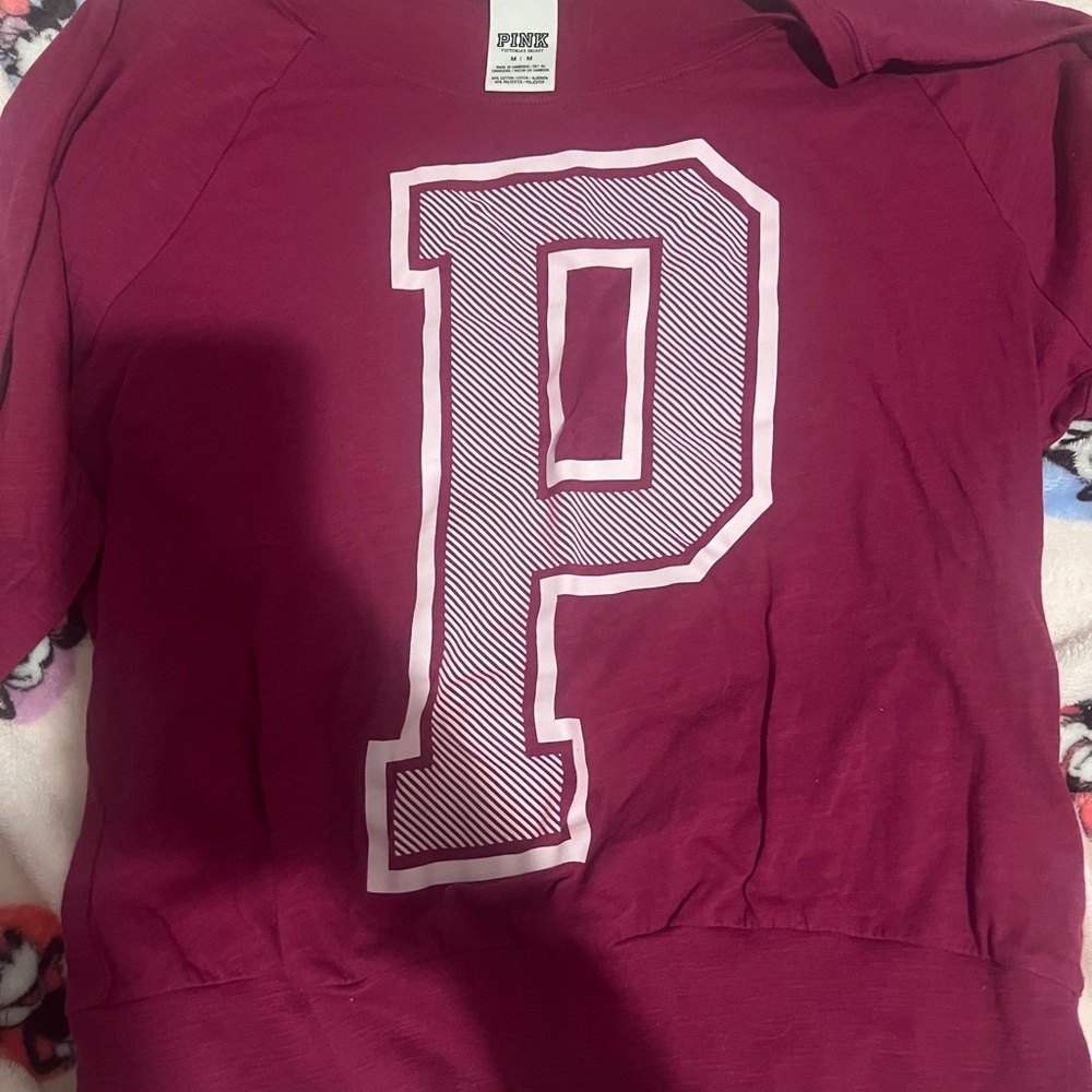 PINK Victoria's Secret Maroon Long Sleeve Tee